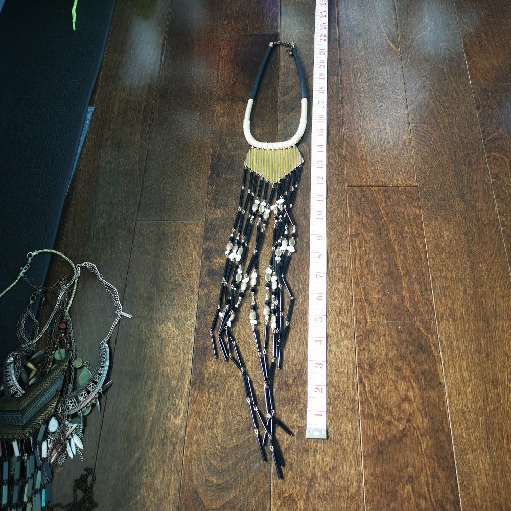 3/25 Black and Gold Bib Necklace